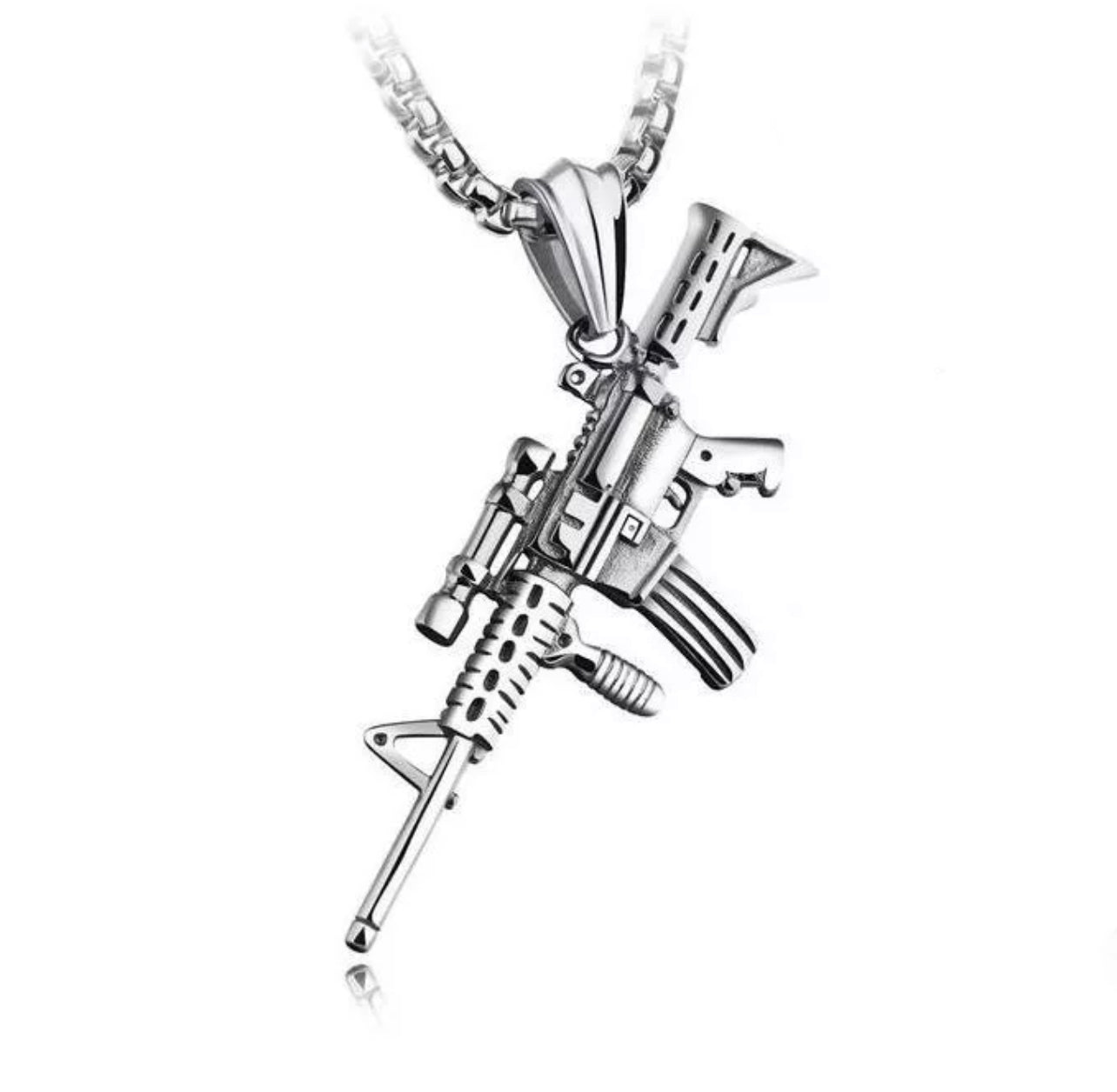 AK47 Necklace Silver